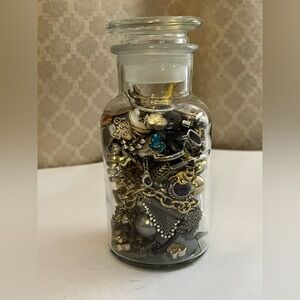Vintage Jewelry Jar with various mixed materials for endless possibilities
